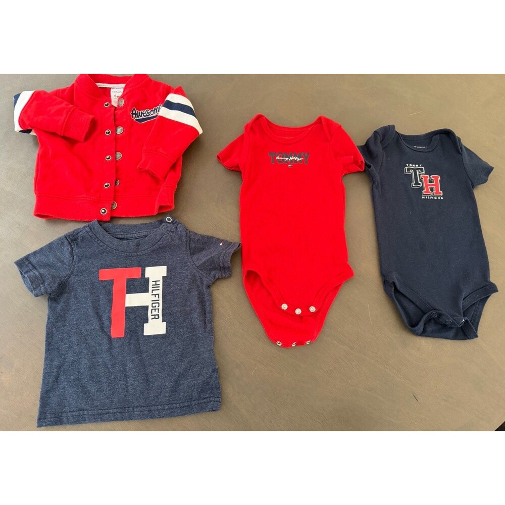 Baby Boy 6-9 M bundle clothes top bodysuit jacket Tommy Hilfiger Carter cotton